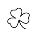 Shamrock icon. Outline vector, Irish clover symbol. Royalty Free Stock Photo