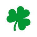 Shamrock icon, Trefoil green icon, Clover symbol of St. Patrick's Day, Vector illustration Royalty Free Stock Photo