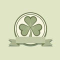 Shamrock label flat design