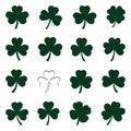 Shamrock Leaf SVG Bundle, Four-leaf clover flat vector icon. Four-leaf clover flower simple vector illustrations.