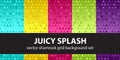 Shamrock pattern set Juicy Splash. Vector seamless backgrounds