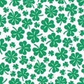 Shamrock pattern, St. Patrick's Day background. Shamrock and lucky clover seamless pattern, Vector illustration Royalty Free Stock Photo