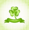 Shamrock with ribbon for Saint Patrick day