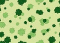 Shamrock`s plant seamless wallpaper and giftwrapping on green background Royalty Free Stock Photo