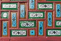 Colorful painted decoration at the Khanqah-e-Moula mosque in Srinagar Royalty Free Stock Photo