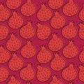 Shana Tova abstract red pomegranates seamless pattern Royalty Free Stock Photo