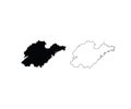 Shandong outline map China province