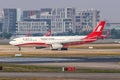 Shanghai Airlines Airbus A330-300 airplane Shanghai Hongqiao Airport in China Royalty Free Stock Photo