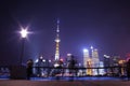 Shanghai Bund night scene Royalty Free Stock Photo