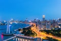 Shanghai the bund in nightfall Royalty Free Stock Photo