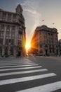 Shanghai bund street at dusk Royalty Free Stock Photo