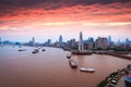 Shanghai bund in sunset Royalty Free Stock Photo