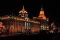 Shanghai bund waitan evening Royalty Free Stock Photo