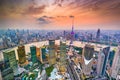 Shanghai, China Aerial Financial District Cityscape Royalty Free Stock Photo