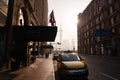 SHANGHAI CHINA, APRIL 2019 : morning sunrise at the bund, huangpu riverside, shanghai city view background