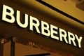 close up Burberry store sign