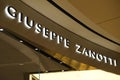 close up Giuseppe Zanotti store sign