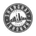 Shanghai China Asia Big World Cities Stamp Logo Icon Symbol Design Skyline City Royalty Free Stock Photo