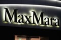 Close up MaxMara store sign