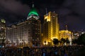 Shanghai, China - circa September 2015: People walking at Chenyi Square, Bund, Shanghai Royalty Free Stock Photo