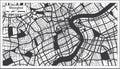 Shanghai China City Map in Black and White Color in Retro Style. Outline Map Royalty Free Stock Photo