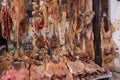 Salted pork and duck meat sold in the market