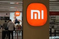 Close up Xiaomi store brand logo Royalty Free Stock Photo