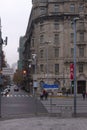 SHANGHAI, CHINA - December 29 2017: Historical architecture on the bund of Shanghai with reflection of buildings on rain and mist Royalty Free Stock Photo