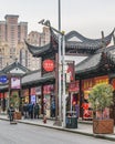 Commercial Old Street, Shanghai, China Royalty Free Stock Photo