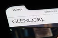 close up Glencore plc company brand logo