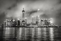 Shanghai, China Illuminated night shot of the city skyline of the Pudong Financial District