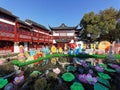 Shanghai, China - Jan. 26, 2019: Lantern Festival in the Chinese New Year Pig year, colorful lifestyle and cityscape lanterns on