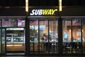 Facade of SUBWAY restaurant with people Royalty Free Stock Photo