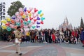 Tourists enjoy activities inside the Shanghai Disneyland , China