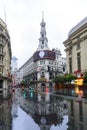 SHANGHAI, CHINA - January 3, 2018: Historical architecture on East Nanjing Road - the main shopping street of Shanghai city, China