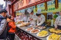 :Unidentified Chinese Chef Cook and trade traditional food at Yuyuan Garden