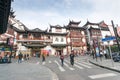 Old city in China and many people on the street