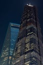 Night view of Shanghai skyscrapers in Pudong new area in Shanghai, China Royalty Free Stock Photo