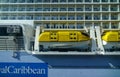 Cruise ship emergency safety rescue boat Royalty Free Stock Photo