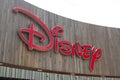 Disney sign on building at Lujiazui Financial District in a cloudy day Royalty Free Stock Photo