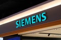 Close up SIEMENS store sign