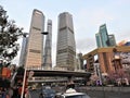 Disney Clock Tower, Shanghai Tower and other buildings near Oriental Pearl Tower downtown Lujiazui, Pudong, Shanghai, China Royalty Free Stock Photo