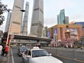 Disney Clock Tower, Shanghai Tower and other buildings near Oriental Pearl Tower downtown Lujiazui, Pudong, Shanghai, China Royalty Free Stock Photo