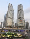 Shanghai Tower & Beautiful Greenery  looking from the flyover in Front of Oriental Pearl Tower Lujiazui, Pudong,  Shanghai, China Royalty Free Stock Photo