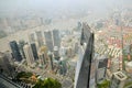 SHANGHAI, CHINA - MAY 6, 2017: Aerial view of Shanghai World Financial Center in pudong district China on may 6th, 2017 in Shangha Royalty Free Stock Photo