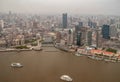 Wider view of Wusong River empties in Huangpu river at Park, Shanghai China