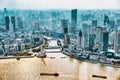 SHANGHAI, CHINA - MAY 24, 2015:Beautiful view skyscrapers, waterfront and city building of Pudong, Shanghai, China Royalty Free Stock Photo