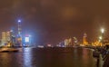 Shanghai, China - May 22, 2018: A night view of the colonial embankment skyline in Shanghai, China Royalty Free Stock Photo