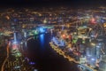 Shanghai, China - May 23, 2018: A night view from Shanghai tower to the modern skyline in Shanghai, China Royalty Free Stock Photo