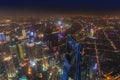 Shanghai, China - May 23, 2018: A night view from Shanghai tower Royalty Free Stock Photo